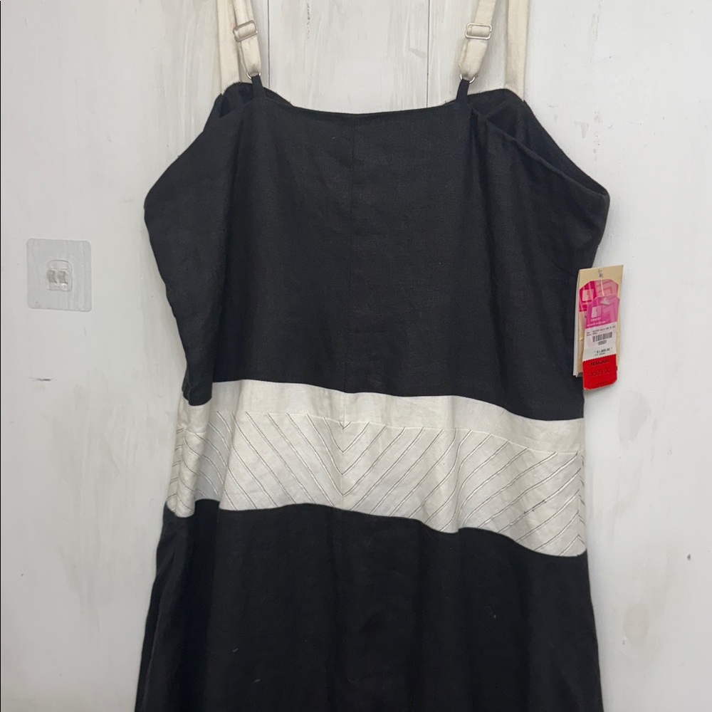 NEW Abito Designer Black & White Cotton Midi Dress Euro 34 / 8/10 - Picture 12 of 12